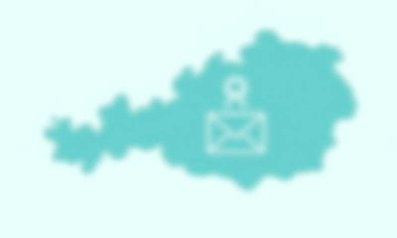 Graphic of Austria with a contact icon